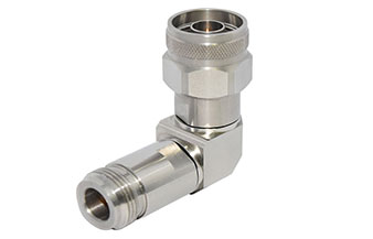 18GHz N(母頭)-N(公頭)射頻轉接器，90°直角彎